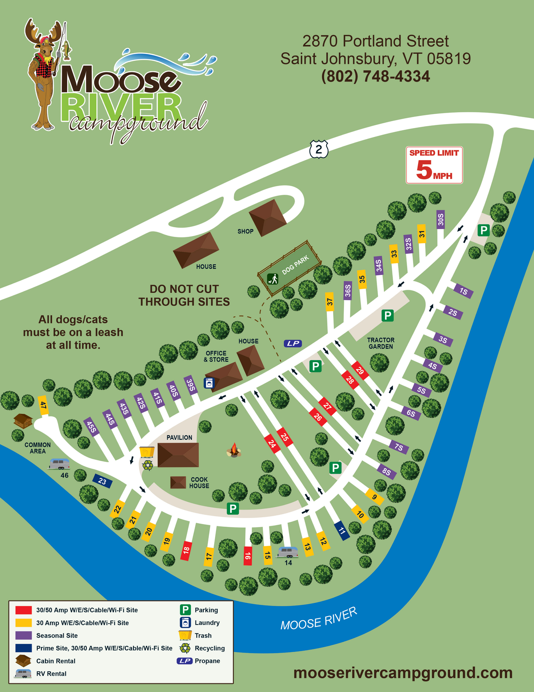 Moose River Campground Site Map